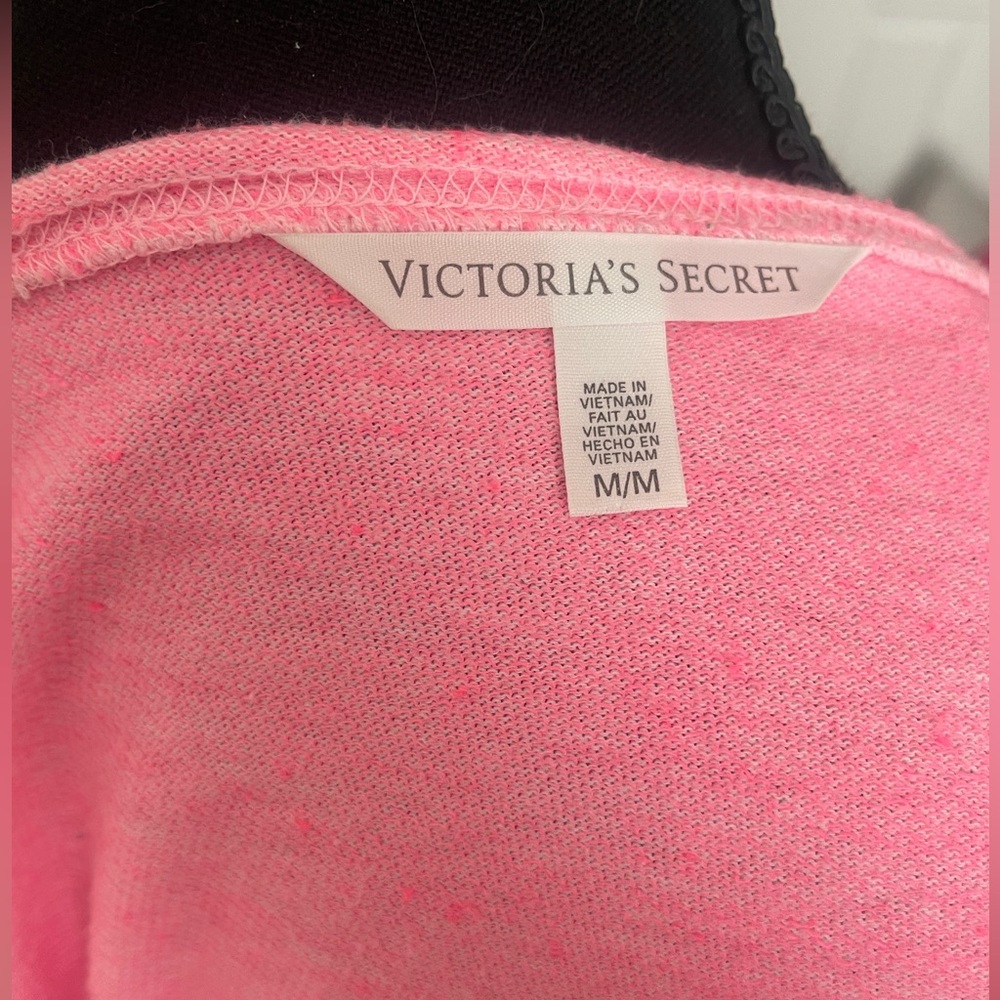 Victoria Secret Women’s Boat Neck Off Shoulder Long Sleeve Pullover Pink Sz M - Picture 3 of 4